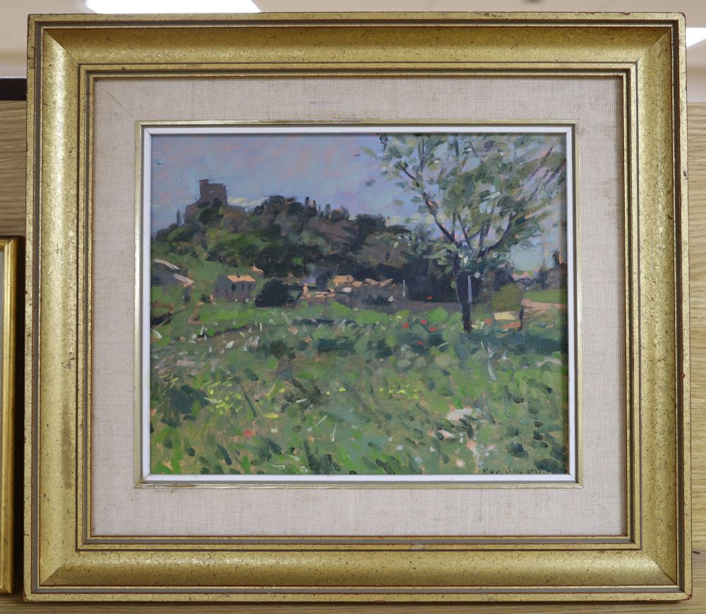 Ken Howard OBE RA (1932-), oil on board, Vaison, Provence, signed, inscribed 10.5.95 verso, 23 x 29cm